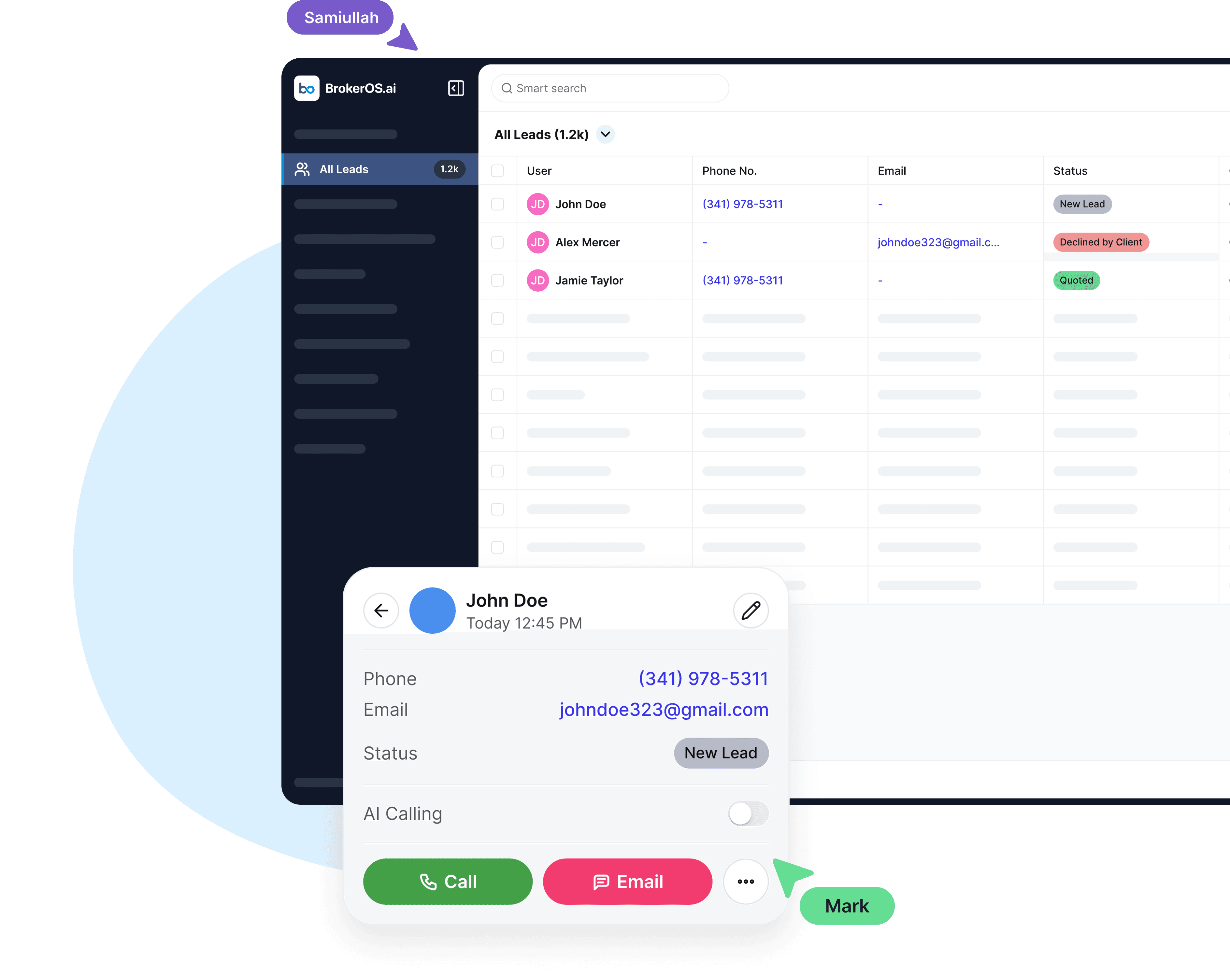 BrokerOS CRM Interface